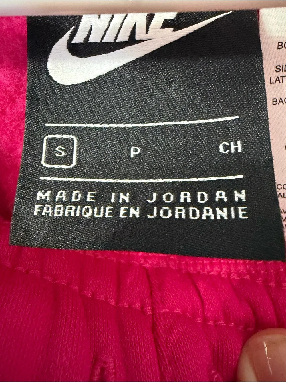 Nike Hot Pink Athletic Shorts with White Swoosh - Picture 3 of 3